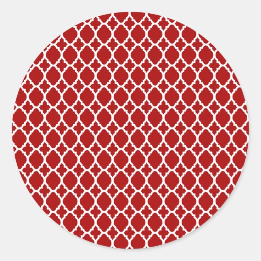 Rot-marokkanische Fliesenkleber Runder Aufkleber (Vorderseite)