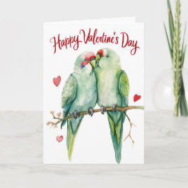 Rot maskierte Parakets in Liebe Karte