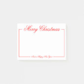 Rot Minimalistisch Frohe Weihnachten Post-it Klebezettel (Vorderseite)