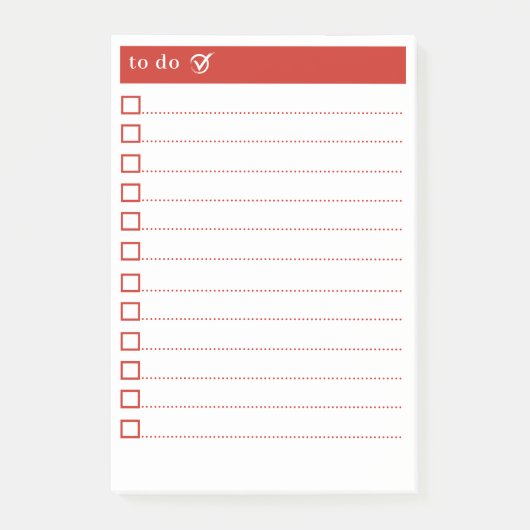 Rot Minimalistisch Post-it Klebezettel (Vorderseite)