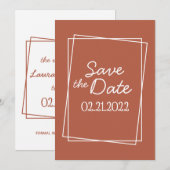 Rot Minimalistisch Save the Date handschriftlich Einladung (Vorne/Hinten)