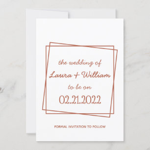 Rot Minimalistisch Save the Date handschriftlich Einladung