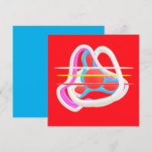 Rot mit abstrakt surrealem Design in niedlichen Fa (Vorne/Hinten)
