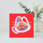 Rot mit abstrakt surrealem Design in niedlichen Fa (Stehend Vorderseite)