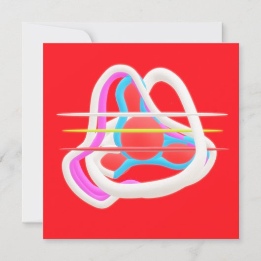 Rot mit abstrakt surrealem Design in niedlichen Fa (Vorderseite)