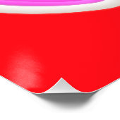 Rot mit abstrakt surrealem Design in niedlichen Fa Poster (Ecke)
