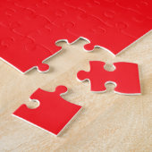 Rot mit abstrakt surrealem Design in niedlichen Fa Puzzle (Seite)