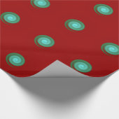 Rot mit Aqua/Green Circles>Packpapier Geschenkpapier (Ecke)