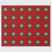 Rot mit Aqua/Green Circles>Packpapier Geschenkpapier (Flach)