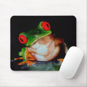 Rot-mit Augen Baum-Frosch-Mausunterlage Mousepad (Mit Mouse)