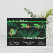 Rot-Mit Augen Baumfrösche Einladung (Stehend Vorderseite)