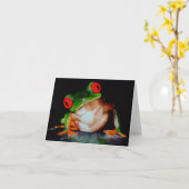 Rot-mit Augen Baumfroschkarte Karte (Gelbe Blume)