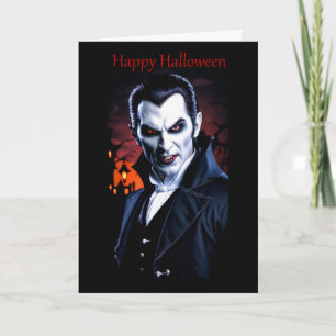 Rot-Mit Augen Dracula Halloween Card Karte