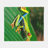 Rot-mit Augen Frosch Baum des tropischen Fleecedecke (Vorderseite (Horizontal))