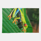 Rot-mit Augen Frosch Baum des tropischen Geschirrtuch (Horizontal)