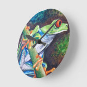 Rot-mit Augen Frosch-Uhr Runde Wanduhr (Winkel)