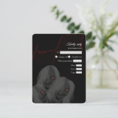 Rot-Mit Augen Geister Gothic Red Black- Dark Moody RSVP Karte (Stehend Vorderseite)