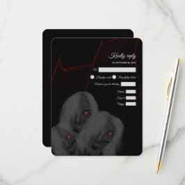 Rot-Mit Augen Geister Gothic Red Black- Dark Moody RSVP Karte