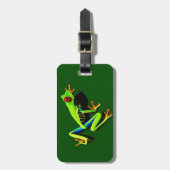 Rot-Mit Augen grüner Baum-Frosch Gepäckanhänger (Vorderseite vertikal)