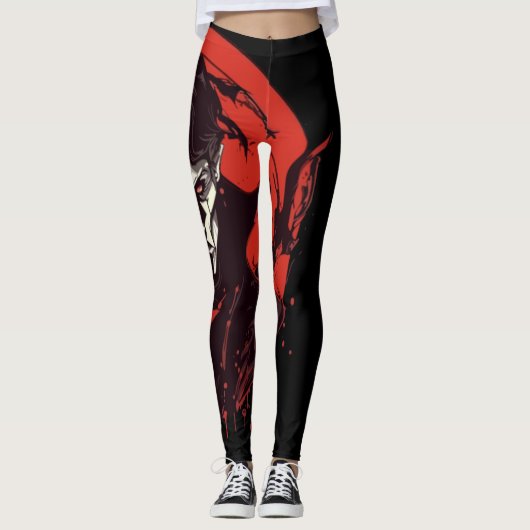 Rot-Mit Augen Horror Leggings (Vorderseite)