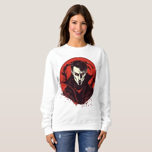 Rot-Mit Augen Horror Sweatshirt (Vorne ganz)