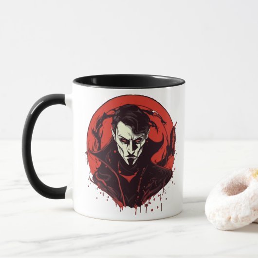 Rot-Mit Augen Horror Tasse (Mit Donut)