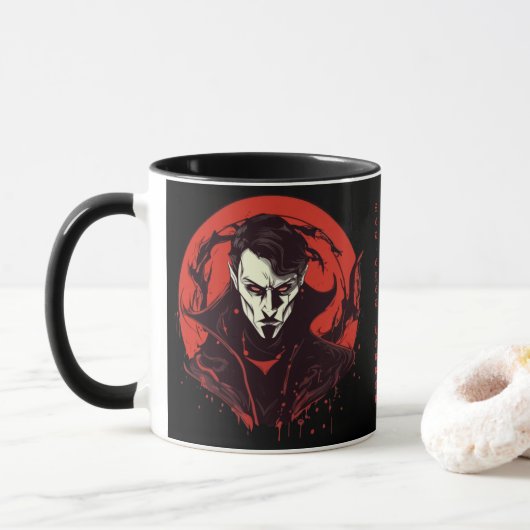 Rot-Mit Augen Horror Tasse (Mit Donut)