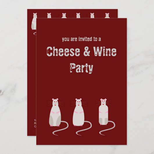 Rot-Mit Augen Rats Party Einladung (Vorne/Hinten)