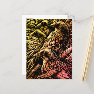 Rot-Mit Augen Ravens - Mysteriöse Gotische Wildtie Postkarte