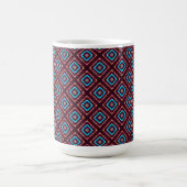 Rot mit blauem Diamant Kaffeetasse (Mittel)