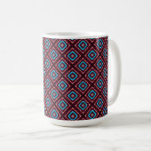 Rot mit blauem Diamant Kaffeetasse (VorderseiteRechts)