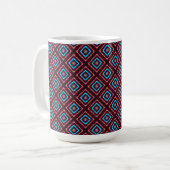 Rot mit blauem Diamant Kaffeetasse (Vorderseite Links)