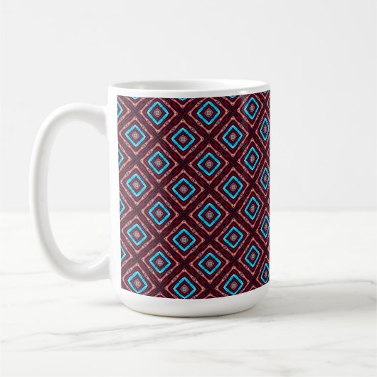 Rot mit blauem Diamant Kaffeetasse (Links)