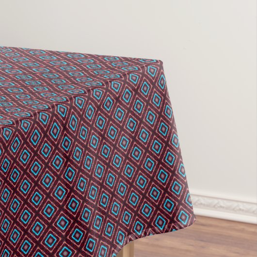Rot mit blauem Diamant Tischdecke (Beispiel)