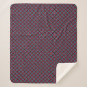 Rot mit blauen Diamanten Sherpadecke (Vorderseite)