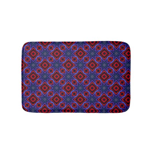 Rot mit blauen Sternen Badematte (Vorderseite)