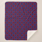 Rot mit blauen Sternen Sherpadecke (Vorderseite)