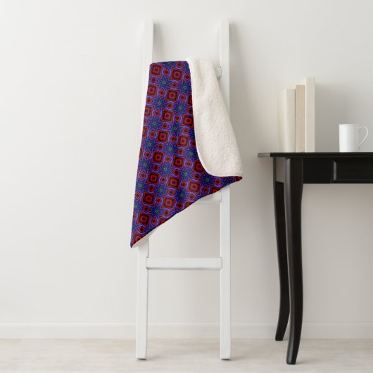 Rot mit blauen Sternen Sherpadecke (Beispiel)