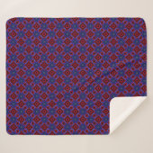 Rot mit blauen Sternen Sherpadecke (Vorderseite (Horizontal))