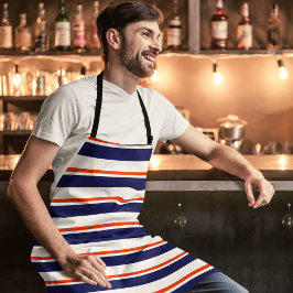 Rot mit blauen Streifen Schürze