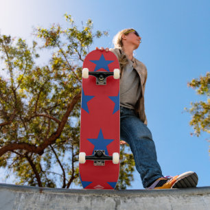 Rot mit Blue Stars HAMbWG Skateboard