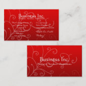 Rot mit dekorativem Strudel Visitenkarte (Vorne/Hinten)