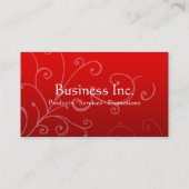 Rot mit dekorativem Strudel Visitenkarte (Rückseite)