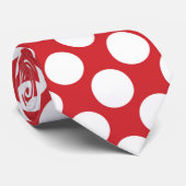 Rot mit den weißen Tupfen Retro Krawatte (Gerollt)