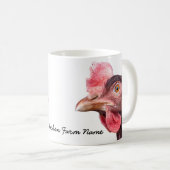 Rot mit Federn versehene Huhn-Ei-Schicht-Henne Kaffeetasse (VorderseiteRechts)