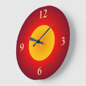 Rot mit gelbem Vollmond> Wall-Uhr Große Wanduhr (Winkel)