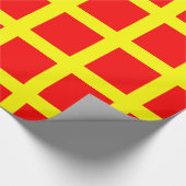 Rot mit gelben Linien Geschenkpapier (Ecke)