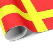 Rot mit gelben Linien Geschenkpapier (Rolleneckpunkt)