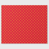 Rot mit gelben Polka-Punkten Geschenkpapier (Flach)