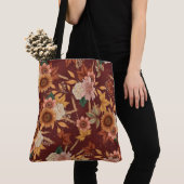 ROT MIT GOLD BLÄTTER GELBE SONNENBLUMEN & BLÄTTER TASCHE (Von Nahem)